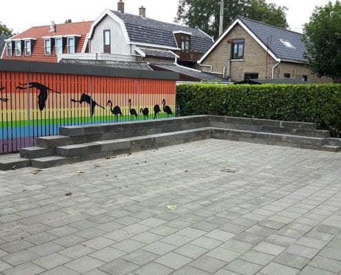 Straatwerk schoolplein Lekkerkerk